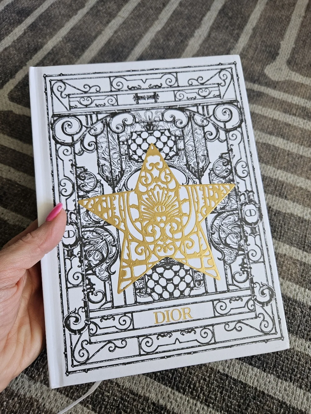 NEW Dior White & Gold Embossed Decorative Notebook